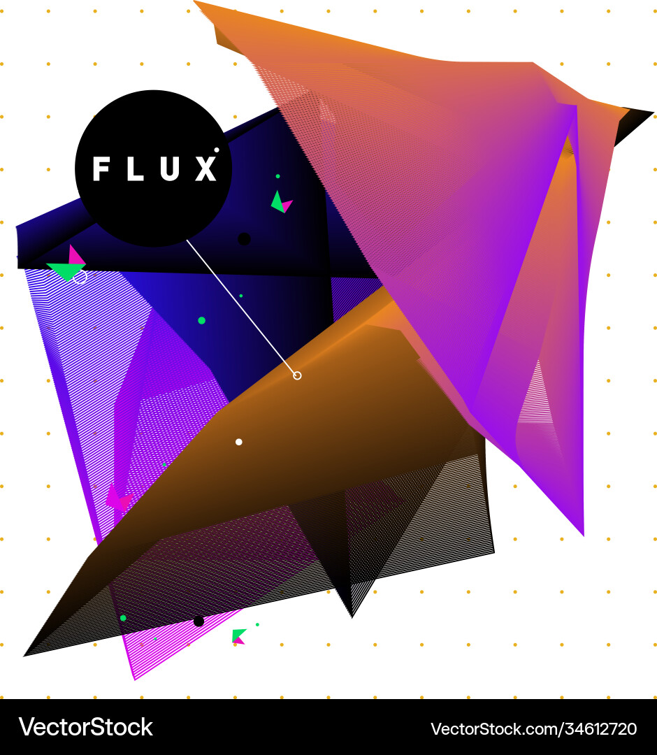 3d colorful wave background dynamic flux effect Vector Image