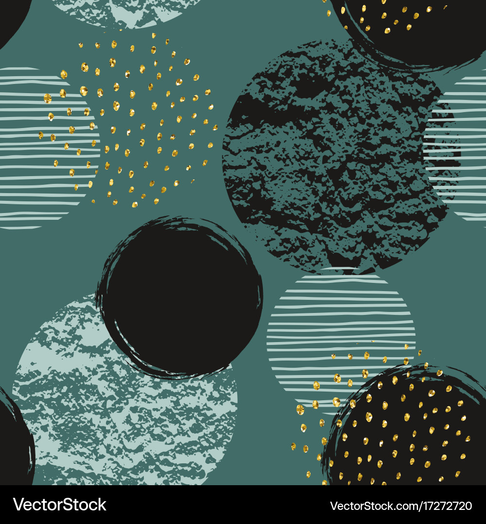 Abstract geometric seamless pattern with circles Vector Image