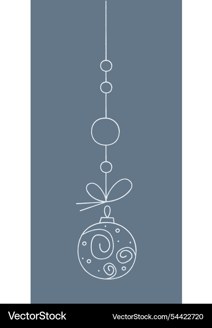 Christmas ball with a spiral pattern on string Christmas ball with a spiral pattern on string Vector Image