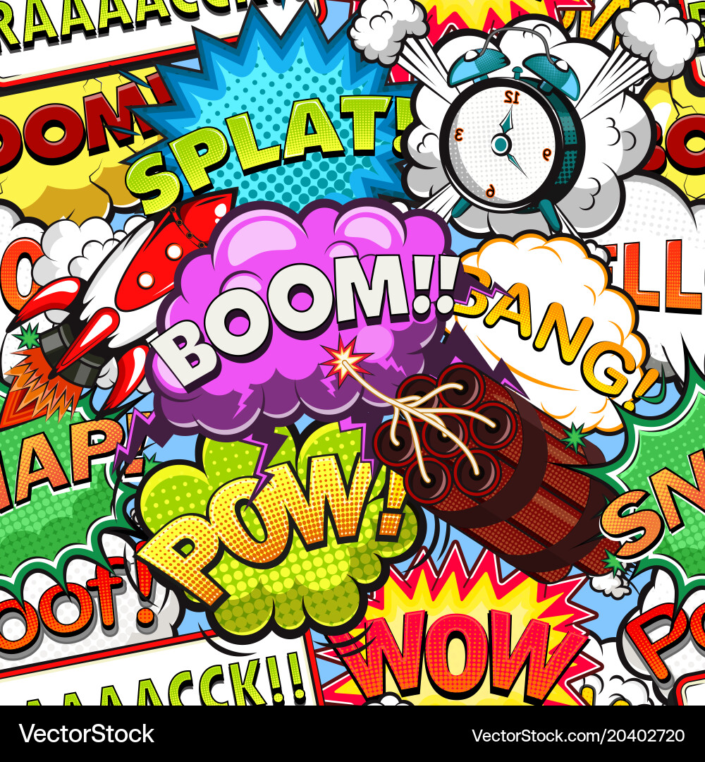 Comic speech bubbles seamless pattern Royalty Free Vector