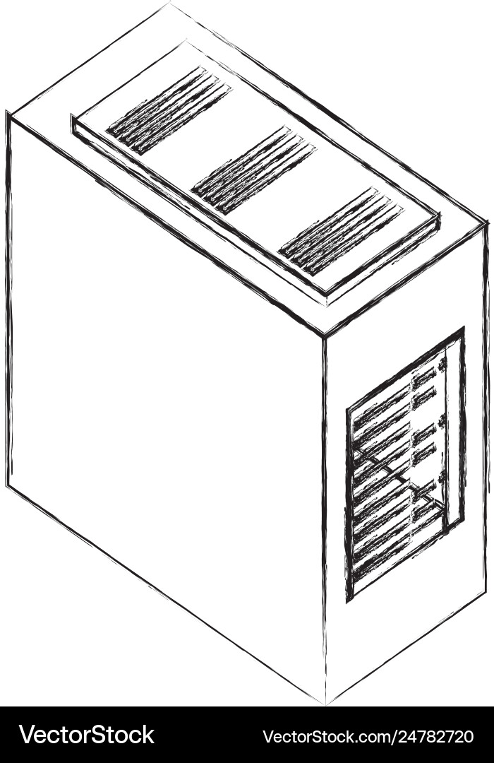 Computer server case cpu hardware Vector Image
