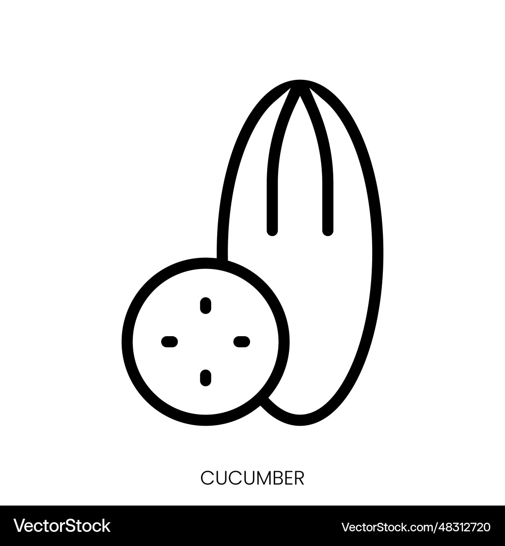 Cucumber icon line art style design isolated Cucumber icon line art style design isolated vector image