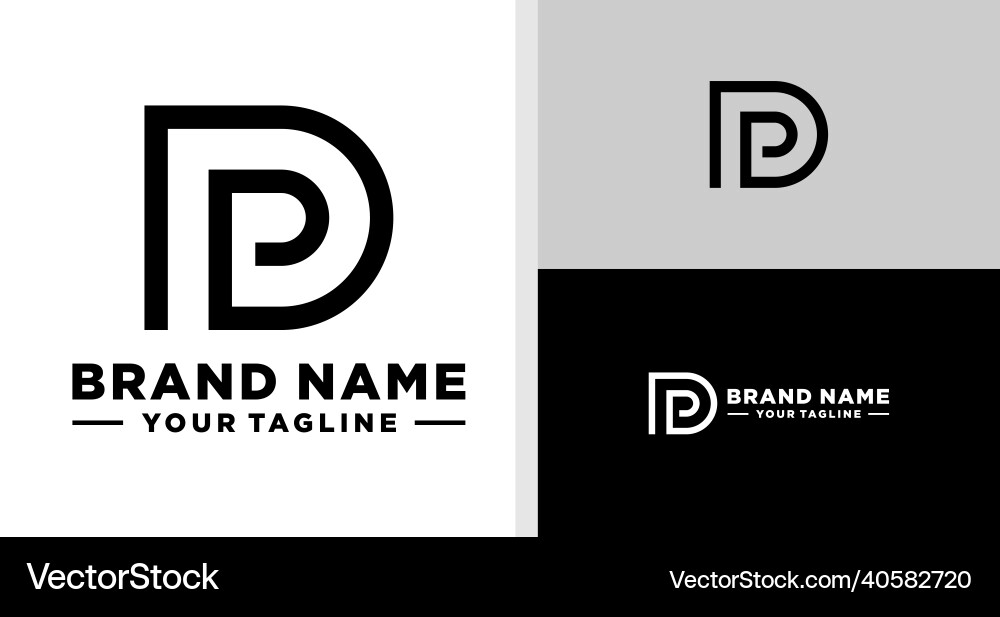 Dp logo monogram line elegant editierbar Dp logo monogram line elegant editierbar vektorbild