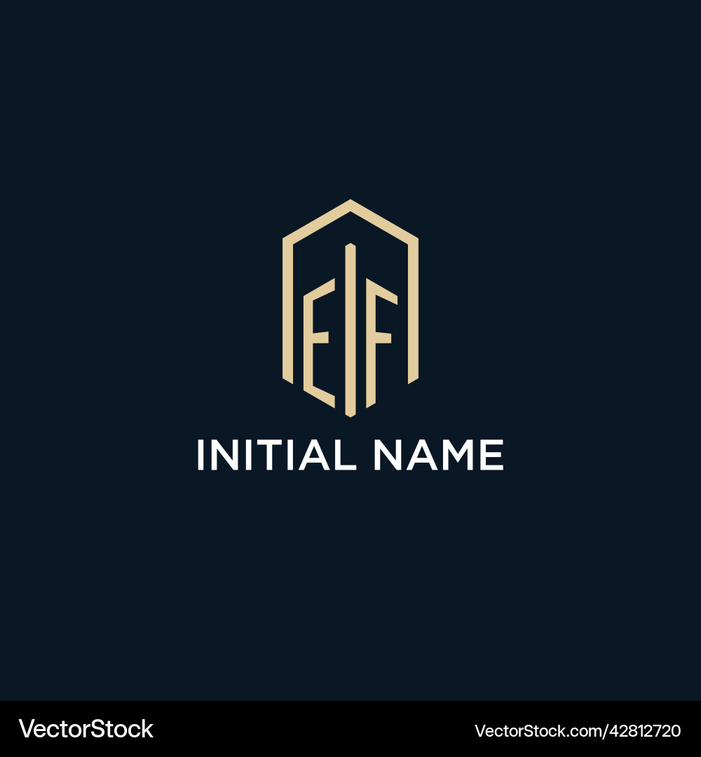 Ef Monogramm Logo mit hexagonaler Form Ef Monogramm Logo mit hexagonaler Form vektorbild