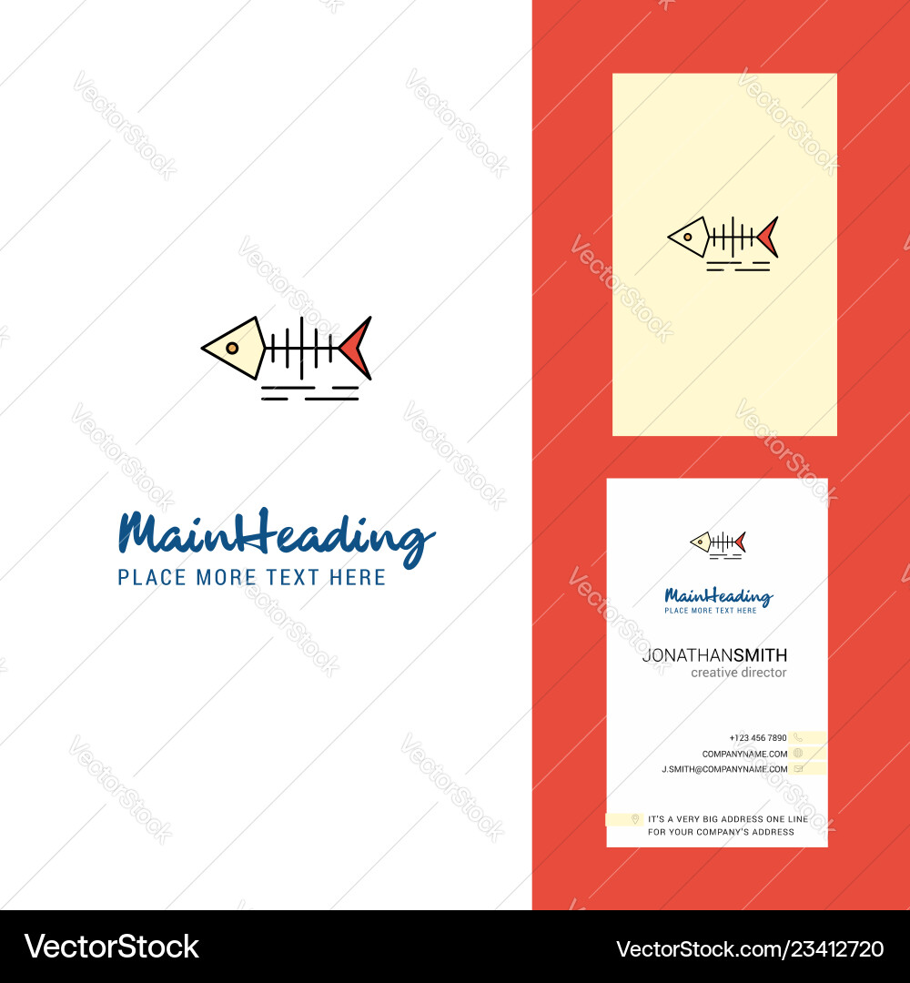 Fish skull creative logo and business card Fish skull creative logo and business card vector image