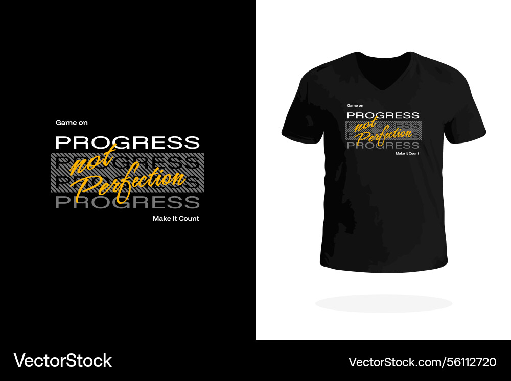 Fortschritt nicht Perfektion Inspiration tee Fortschritt nicht Perfektion Inspiration tee vektorbild