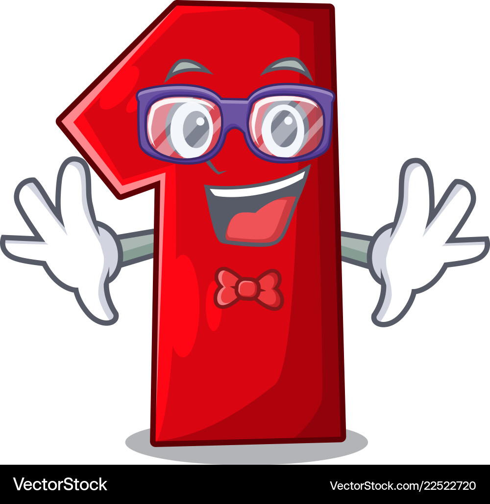 Geek number one index finger on cartoon Geek number one index finger on cartoon Vector Image