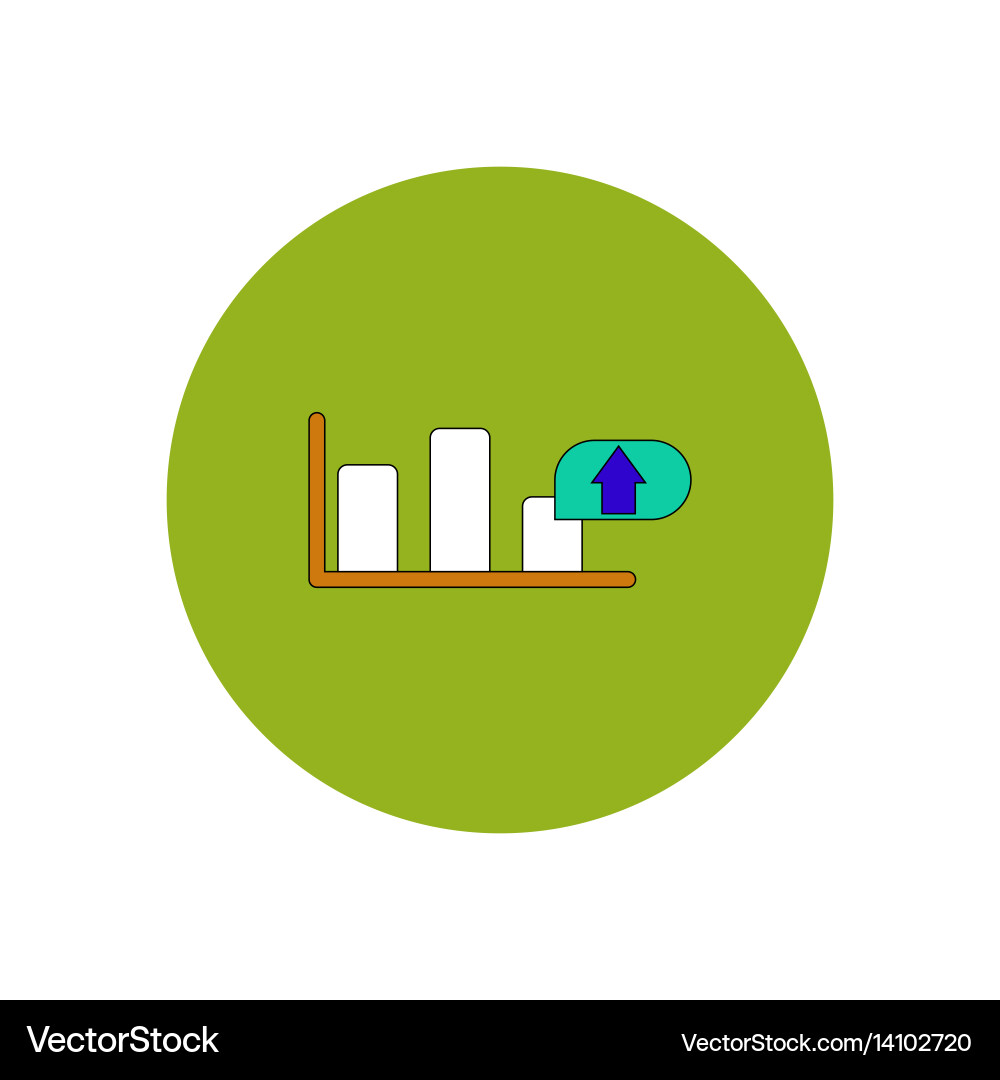 In flat design of column chart Vector Image
