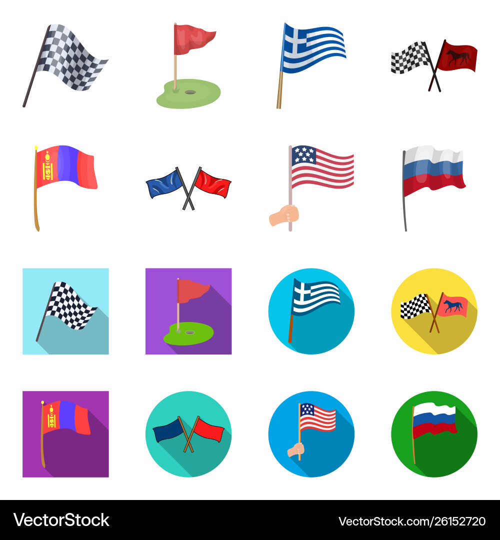 Isolated object world and flag sign collection Vector Image