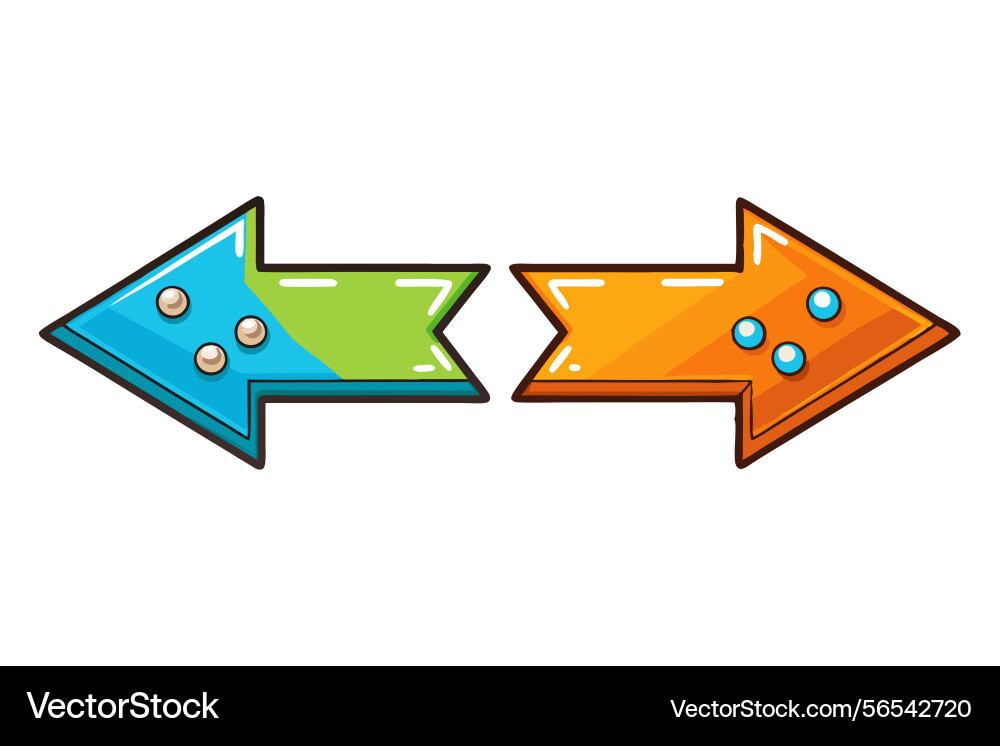 Left and right arrow icons with buttons perfect Left and right arrow icons with buttons perfect vector image