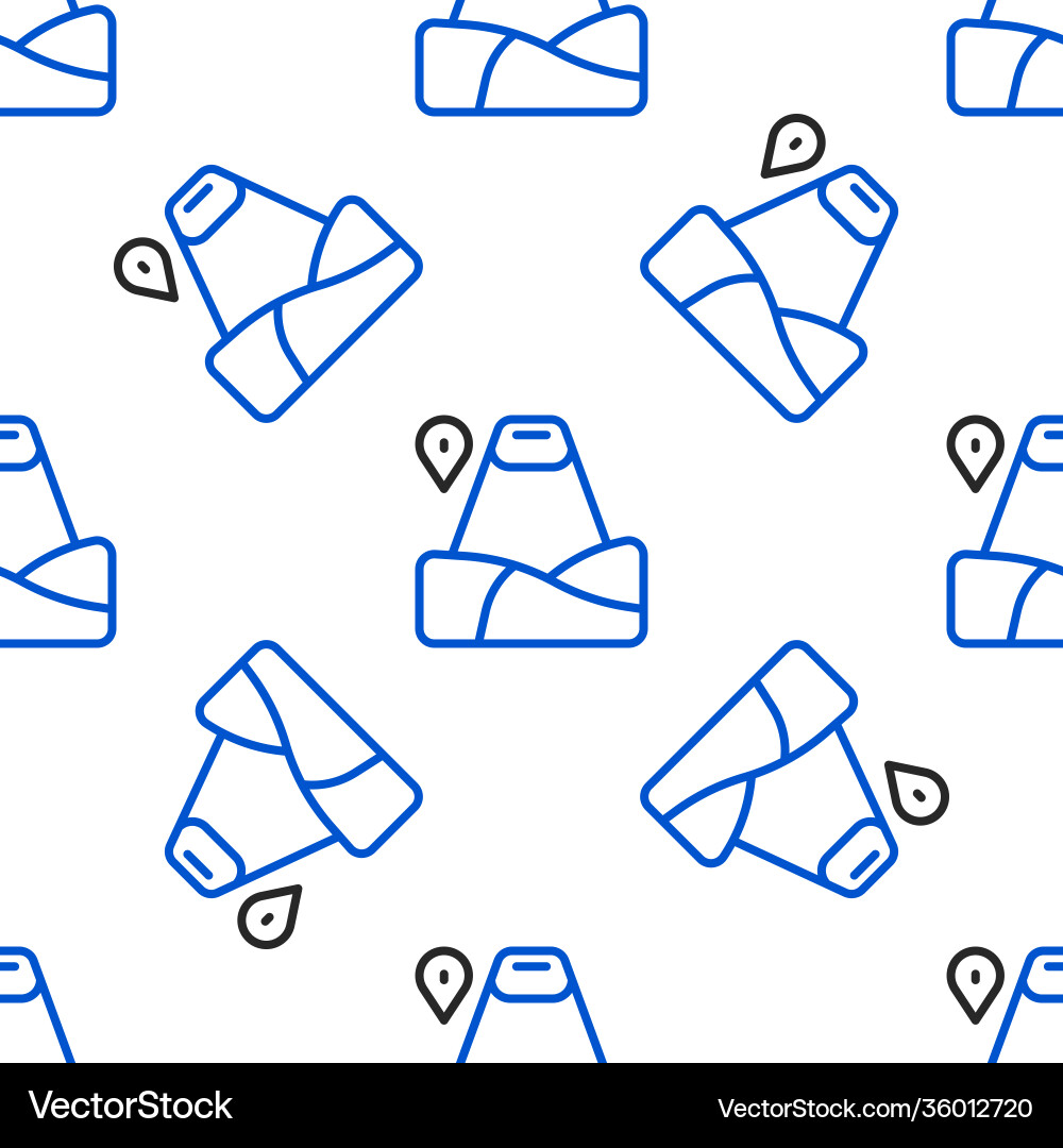 Line map pointer with mountain icon isolated Line map pointer with mountain icon isolated vector image
