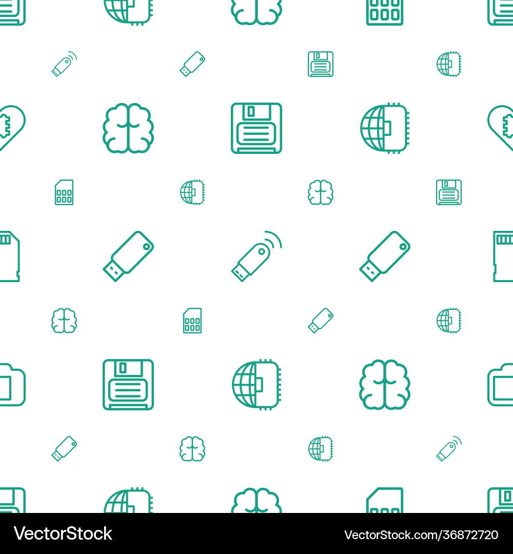 Memory icons pattern seamless white background vector image