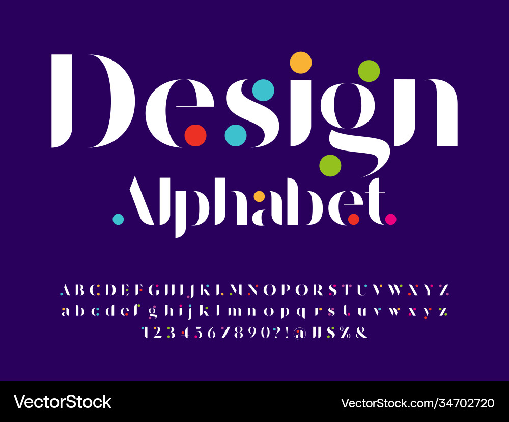 Modern serif font Modern serif font vector image