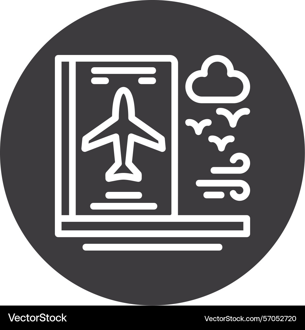 Passport line circle style icon design Vector Image