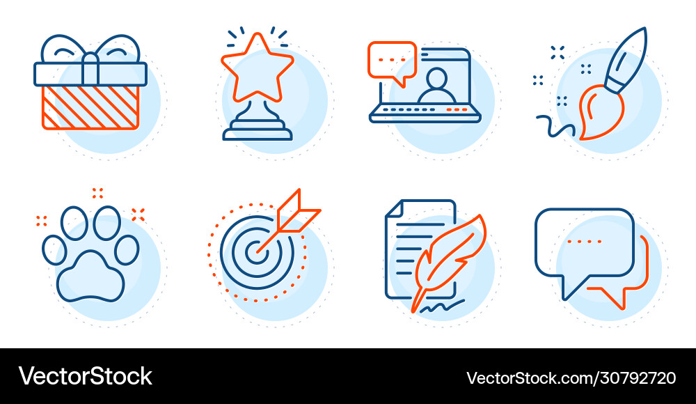 Pet friendly message and target purpose icons set Vector Image
