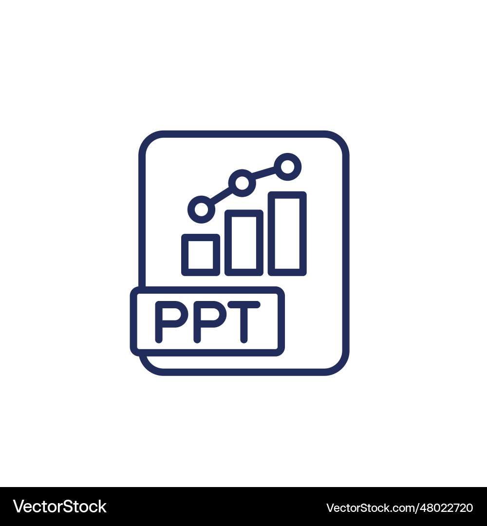 Ppt file format icon presentation and slides vector image