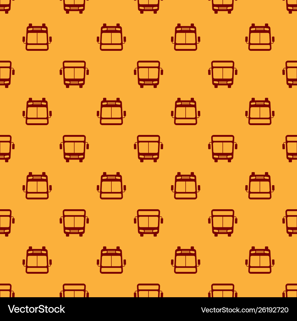 Red bus icon isolated seamless pattern on brown Red bus icon isolated seamless pattern on brown Vector Image