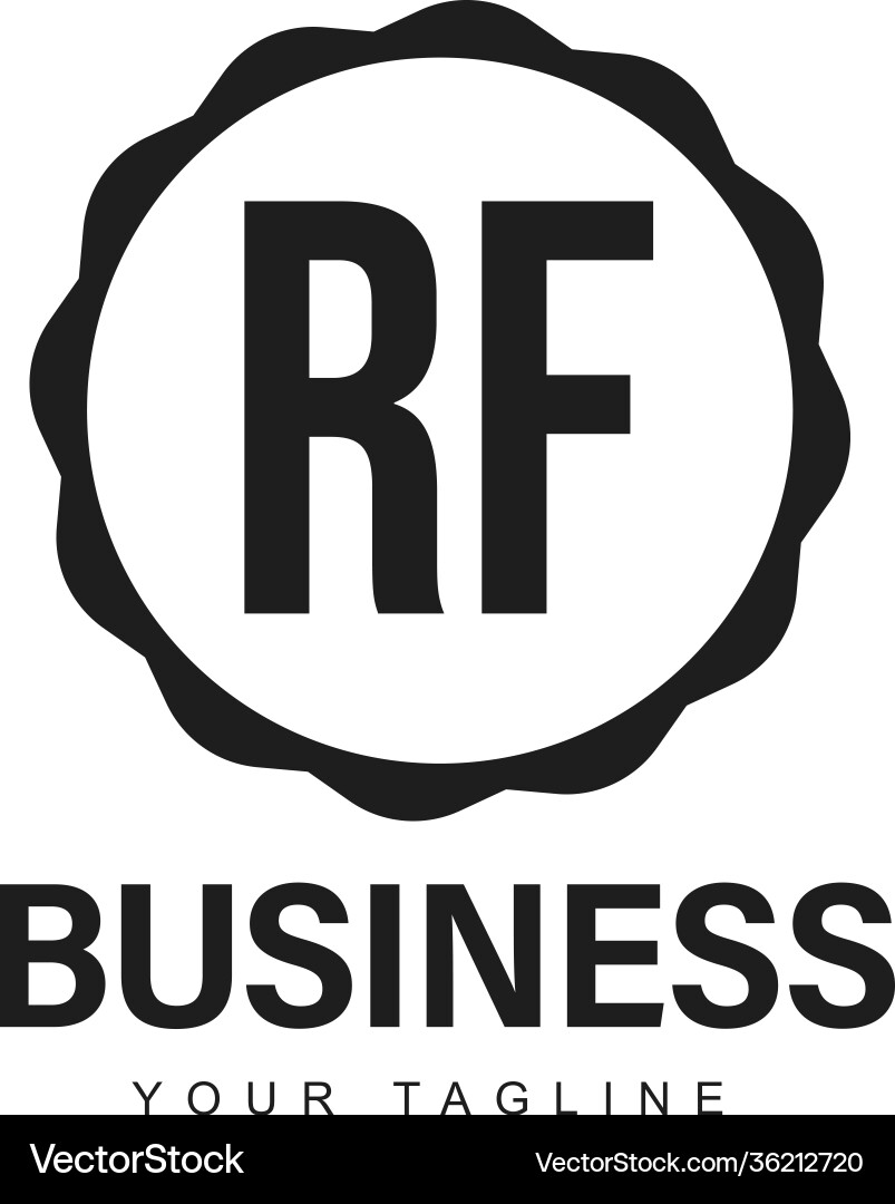 Rf initial a logo design with abstract style Vector Image