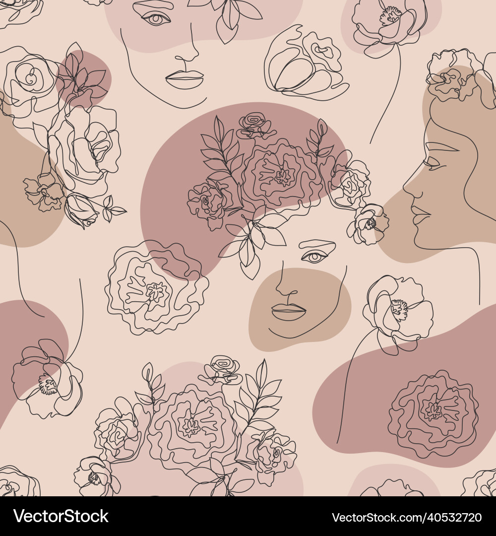Seamless pattern continuous line art Seamless pattern continuous line art vector image