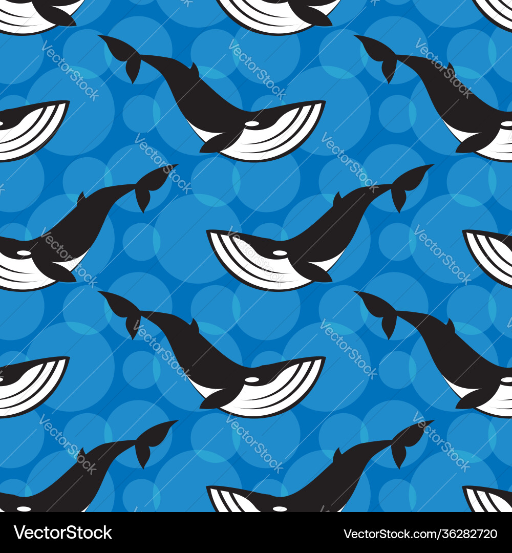Seamless pattern with whale Royalty Free Vector Image