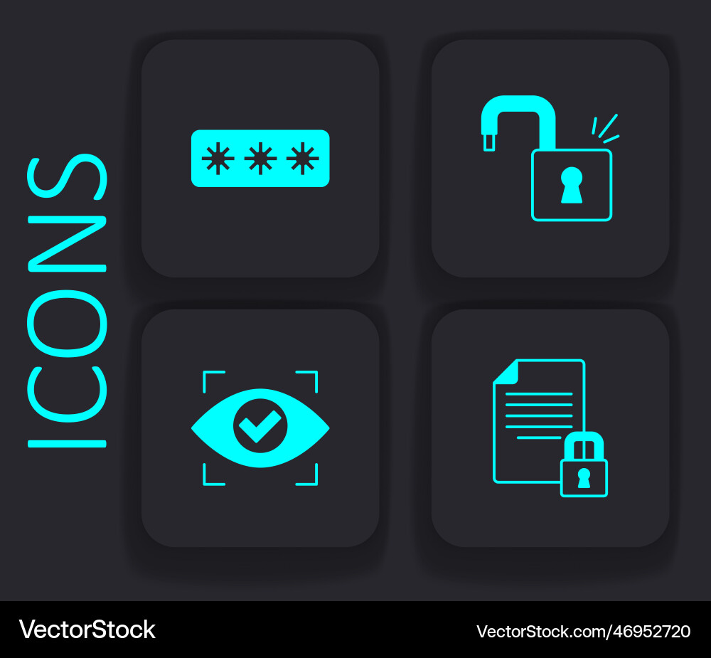 Set document and lock password protection open Set document and lock password protection open vector image