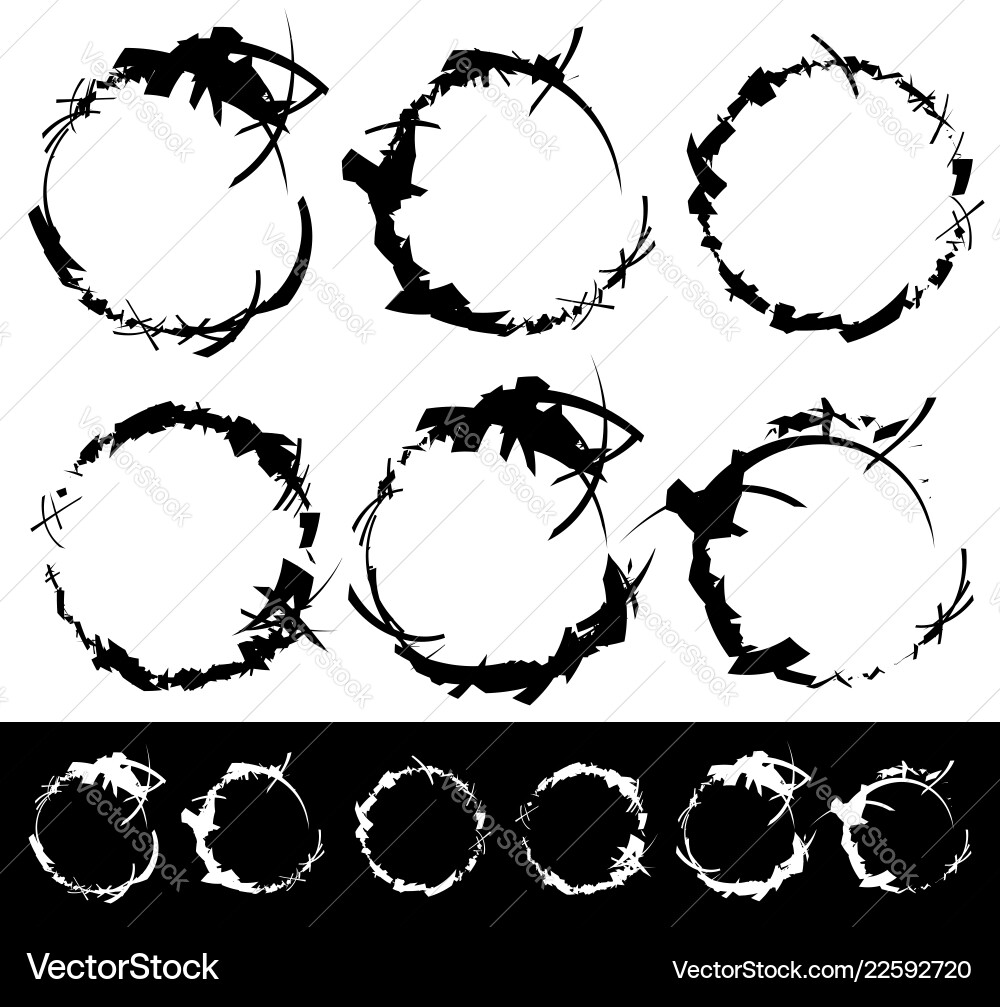 Set of textured rough and grungy elements Set of textured rough and grungy elements vector image