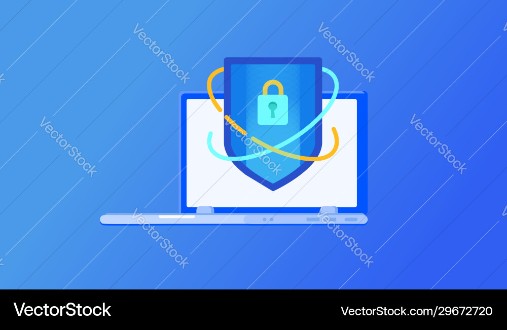 Smart computer with software protection against Smart computer with software protection against vector image
