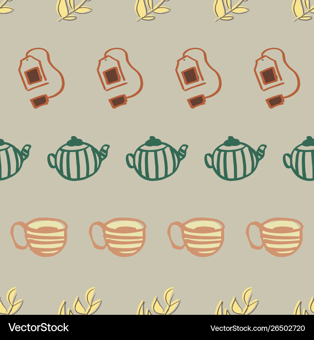 Tea row seamless pattern design Tea row seamless pattern design vector image