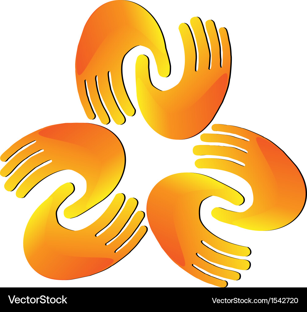 Teamwork Hands Logo Royalty Free Vector Image - VectorStock