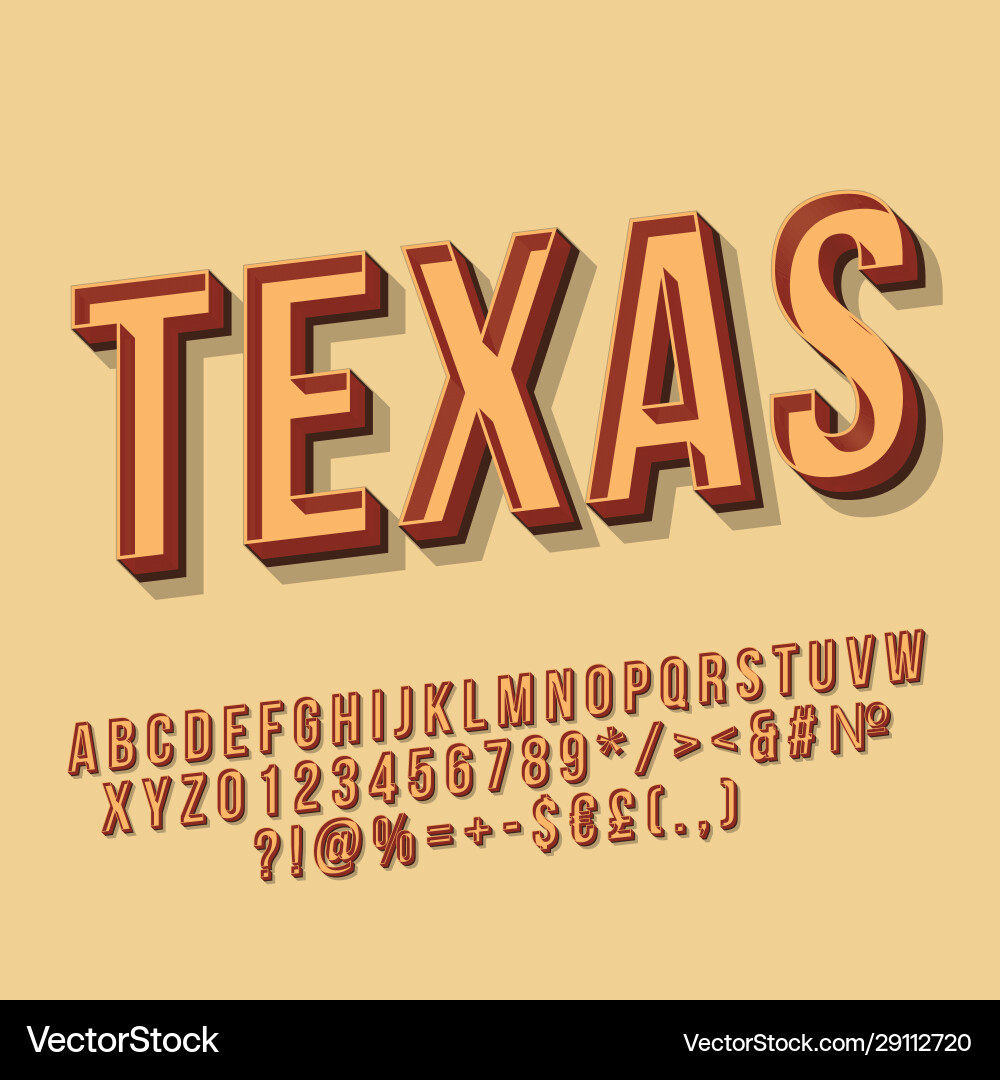 Texas Vintage 3d Briefing Texas Vintage 3d Briefing vektorbild