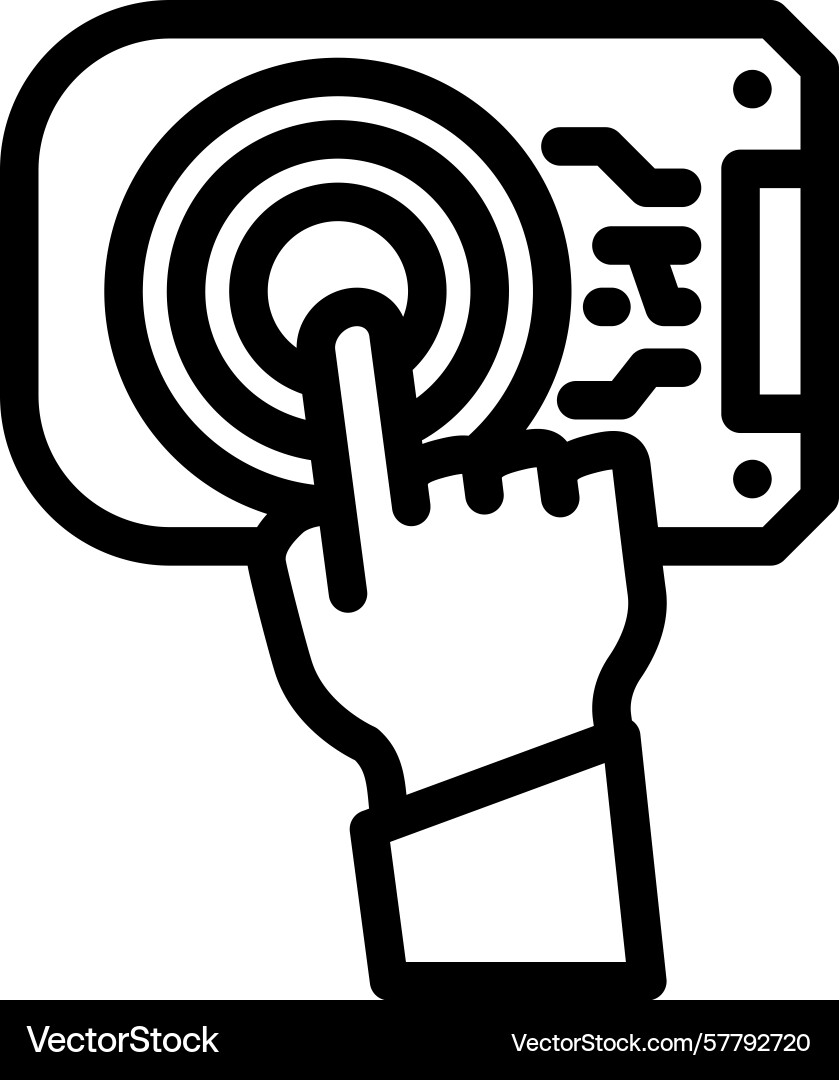 Touch sensor module line icon vector image