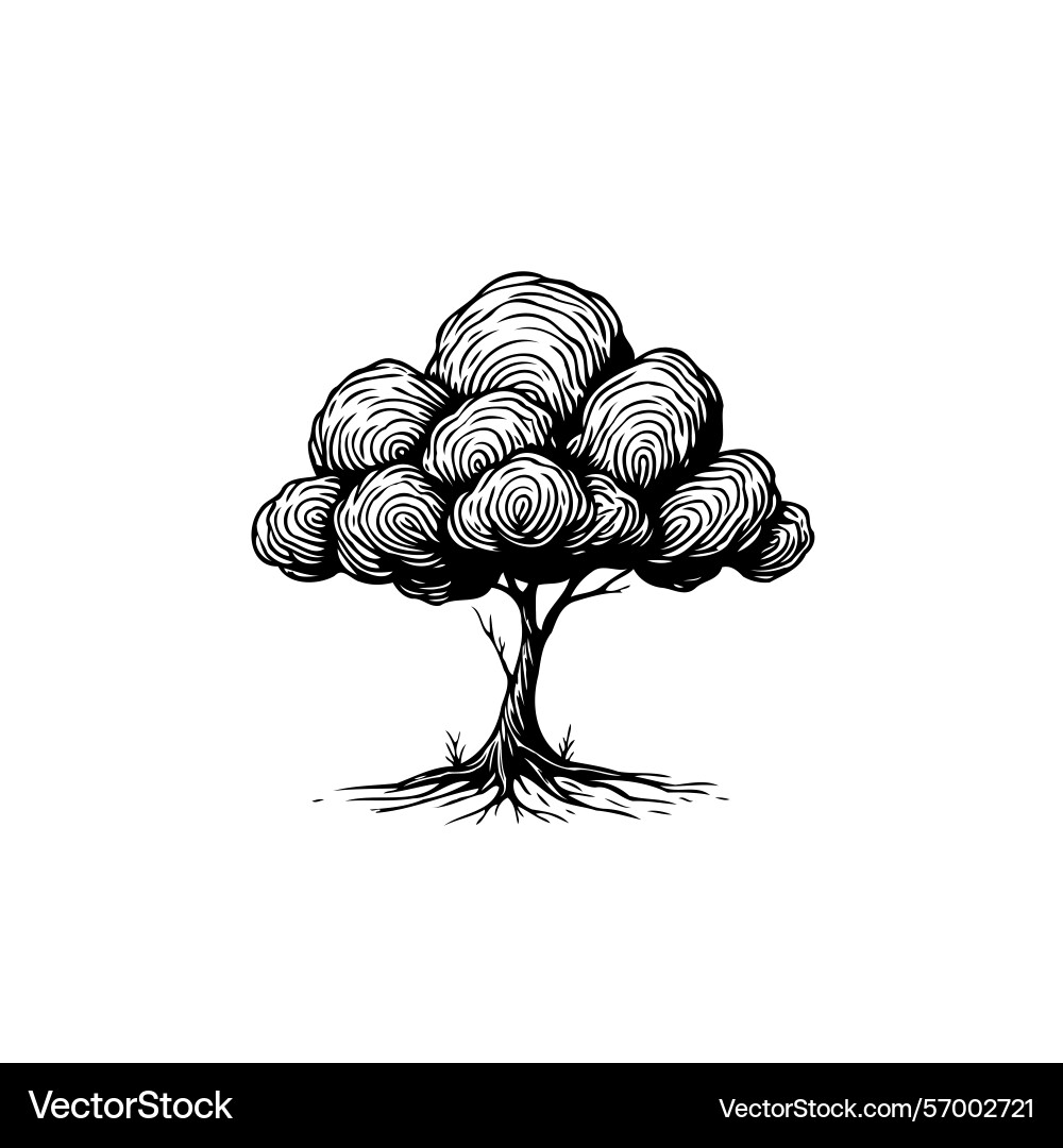 Abstract artistic tree with intricate patterns Vector Image