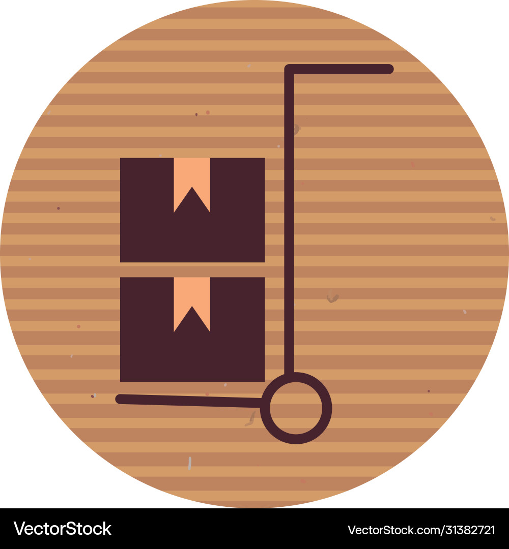 Boxes over cart line style icon design vector image