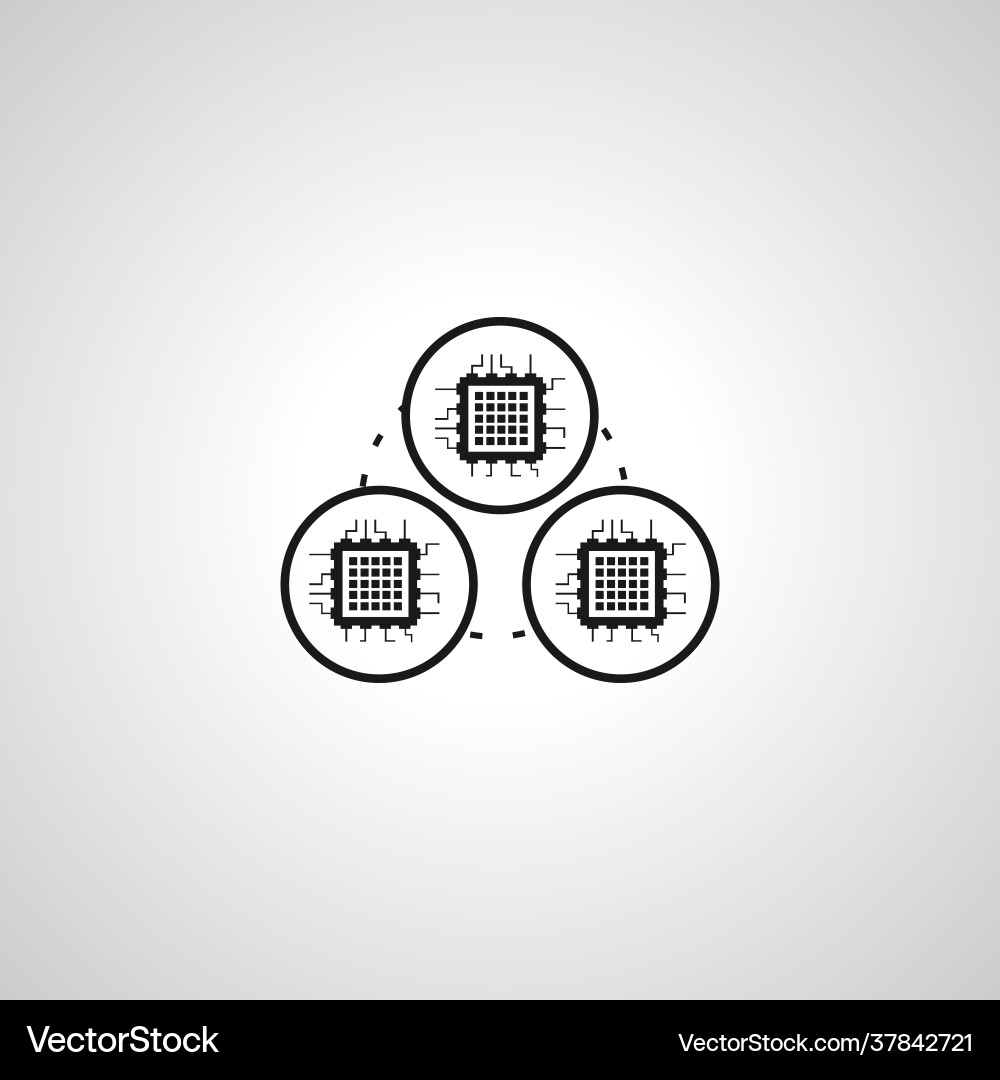 Computer network simple icon cpu Computer network simple icon cpu vector image