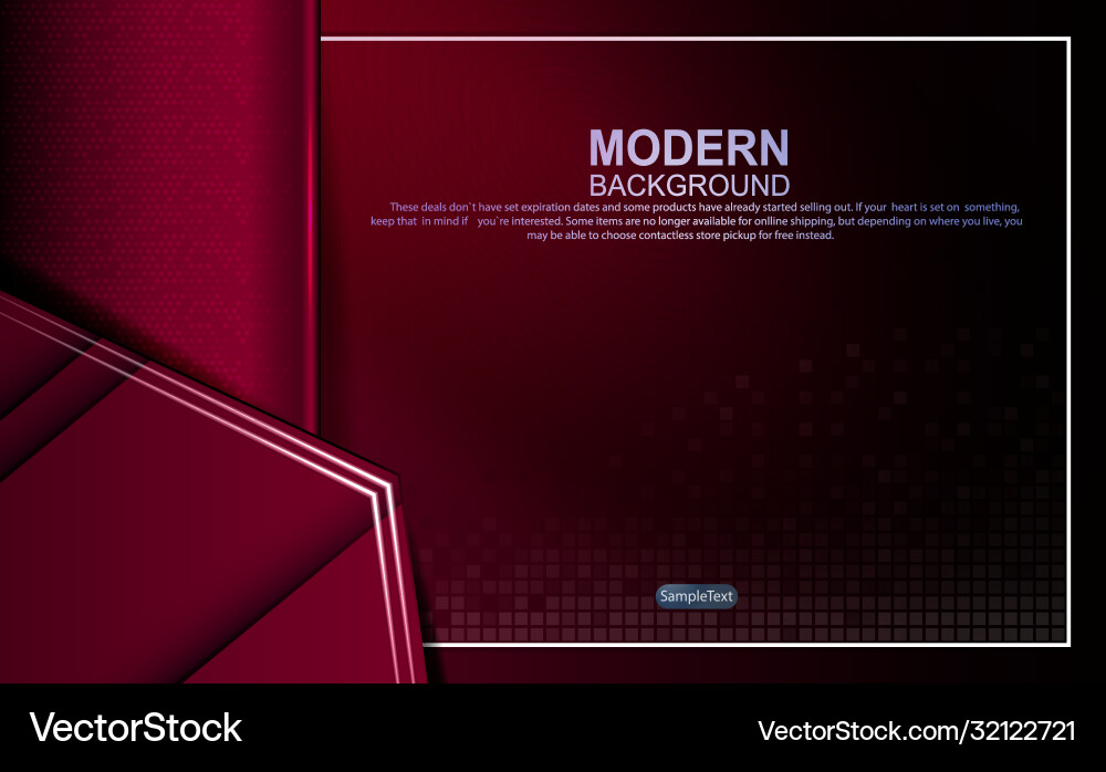 Dark red design with gradient and mosaic outlines vector image
