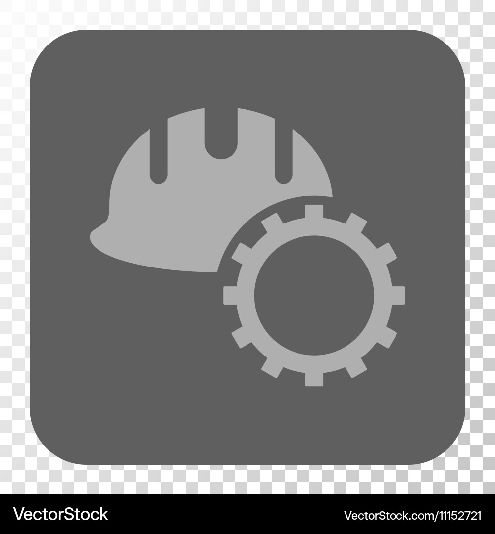 Development hardhat rounded square button vector image