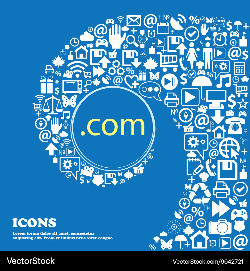 Domain com sign icon top-level internet vector image