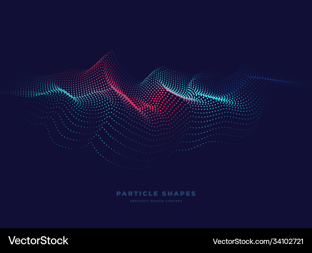 Dynamic Particle Wave Topography vector image