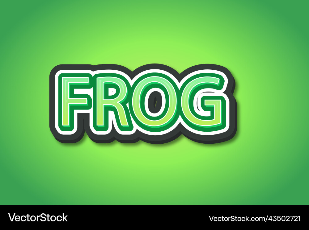 Editable text effects frog words and font can Editable text effects frog words and font can vector image