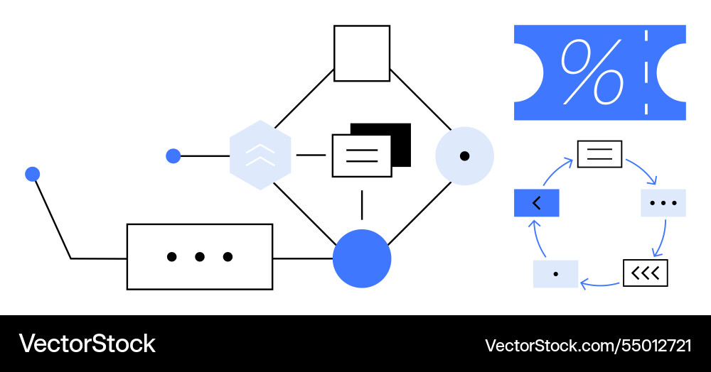 Flowchart with interconnected elements Flowchart with interconnected elements Vector Image