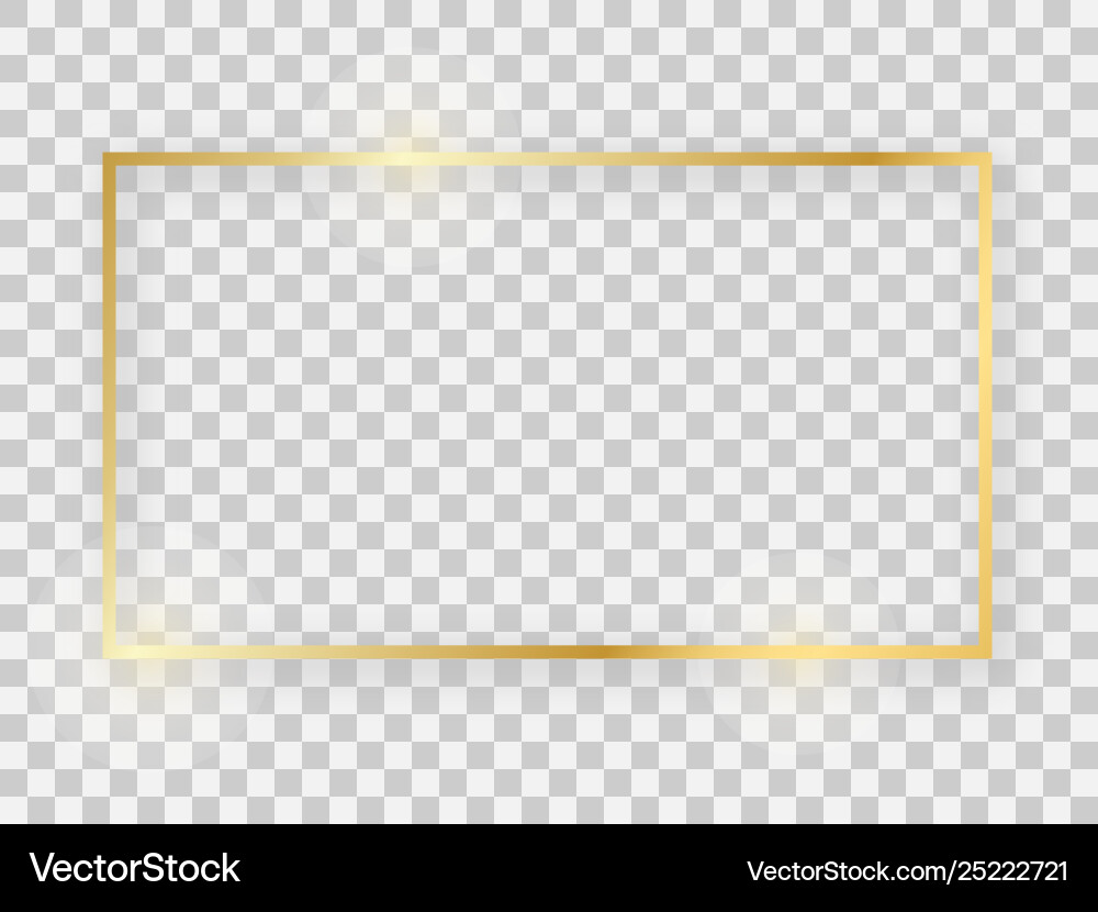 Gold shiny rectangular frame Gold shiny rectangular frame vector image