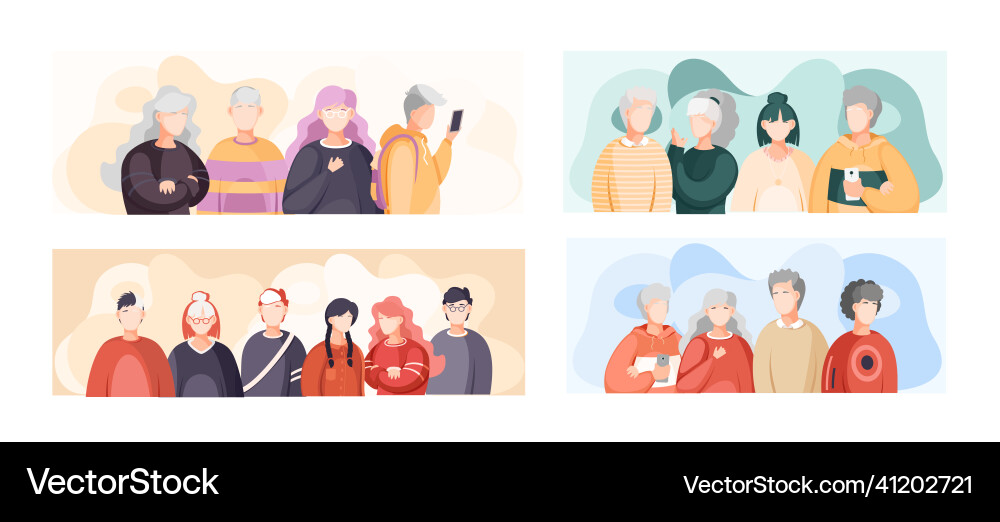 Group of people standing together community Group of people standing together community vector image