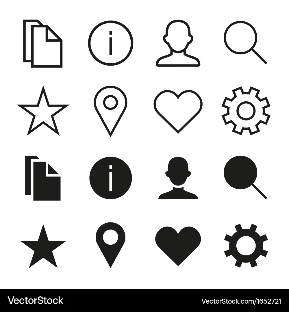IOS Icon Set - Simple Style vector image