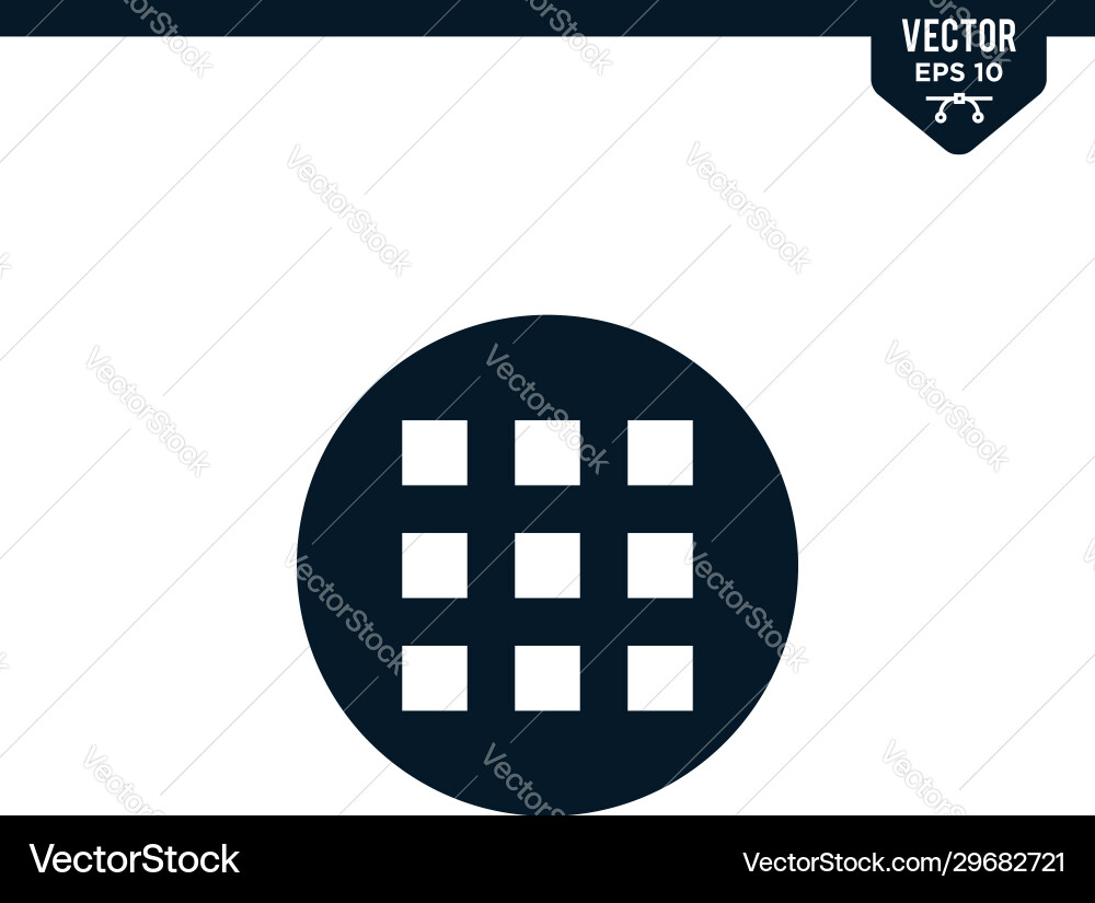 Menu option icon collection in glyph style solid vector image