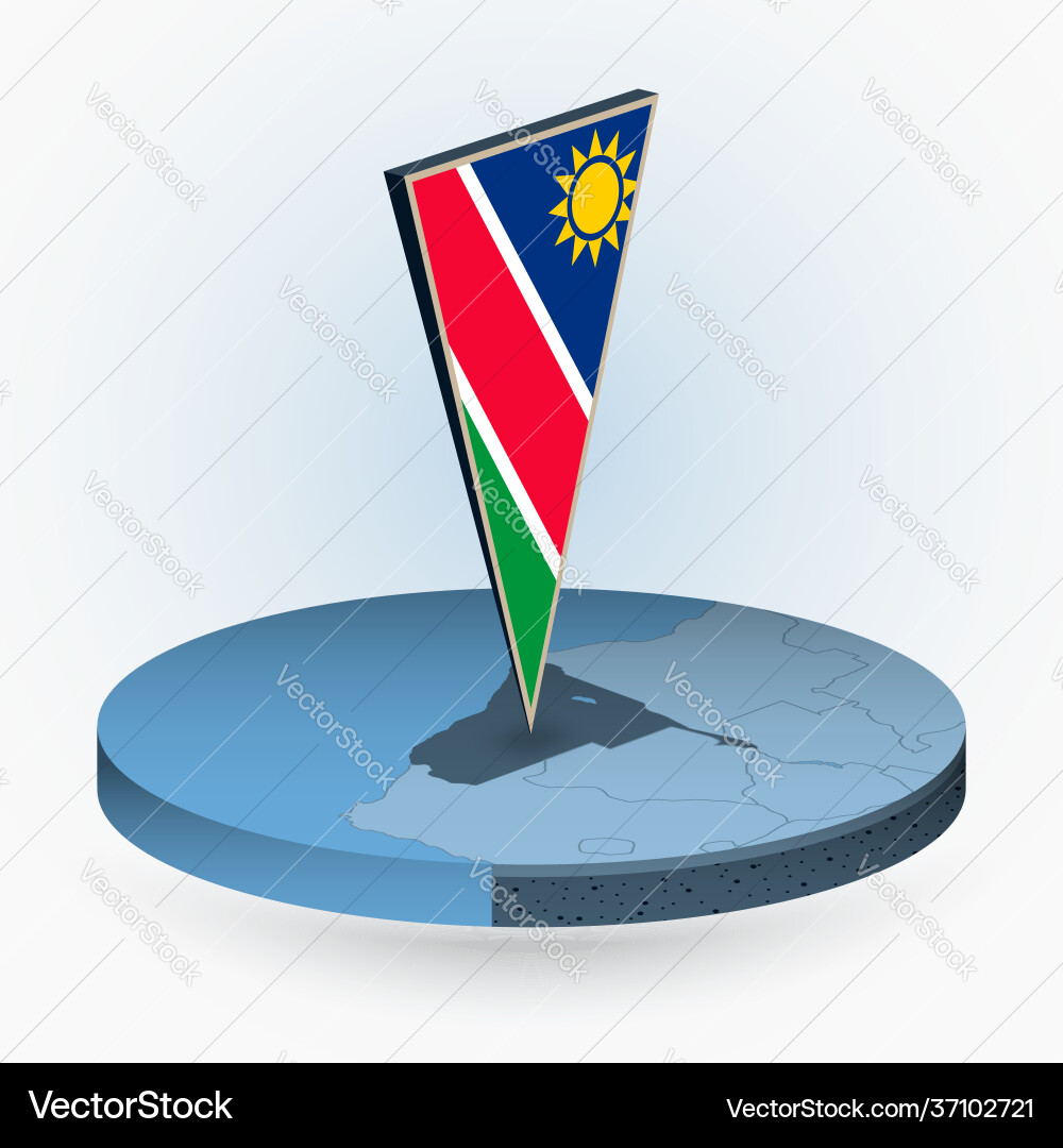 Namibia map in round isometric style vector image