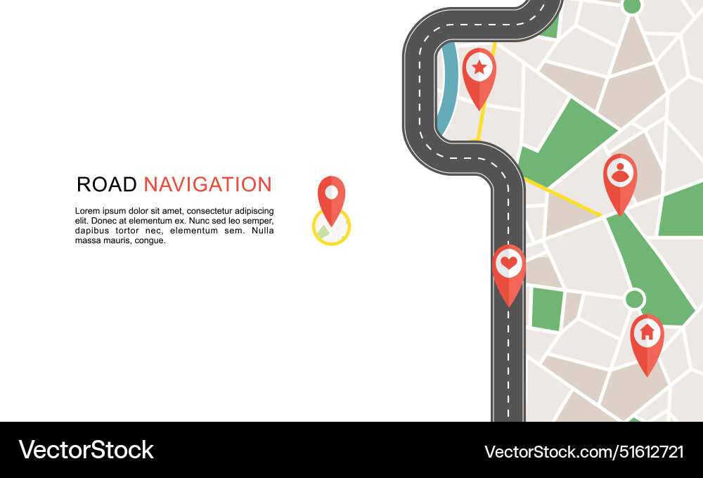 Navigation concept with pin pointer Navigation concept with pin pointer Vector Image