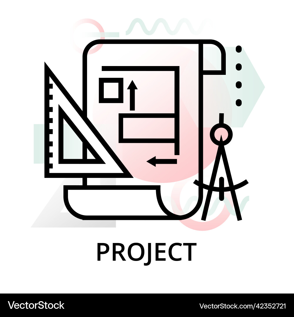 Project icon on abstract background vector image