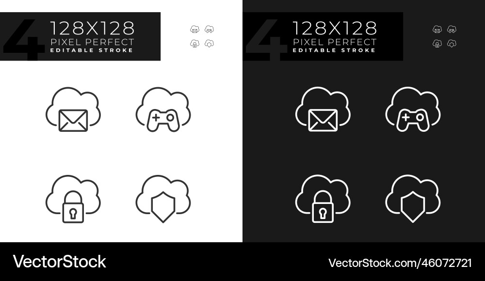 Purposes of cloud computing pixel perfect linear Purposes of cloud computing pixel perfect linear vector image