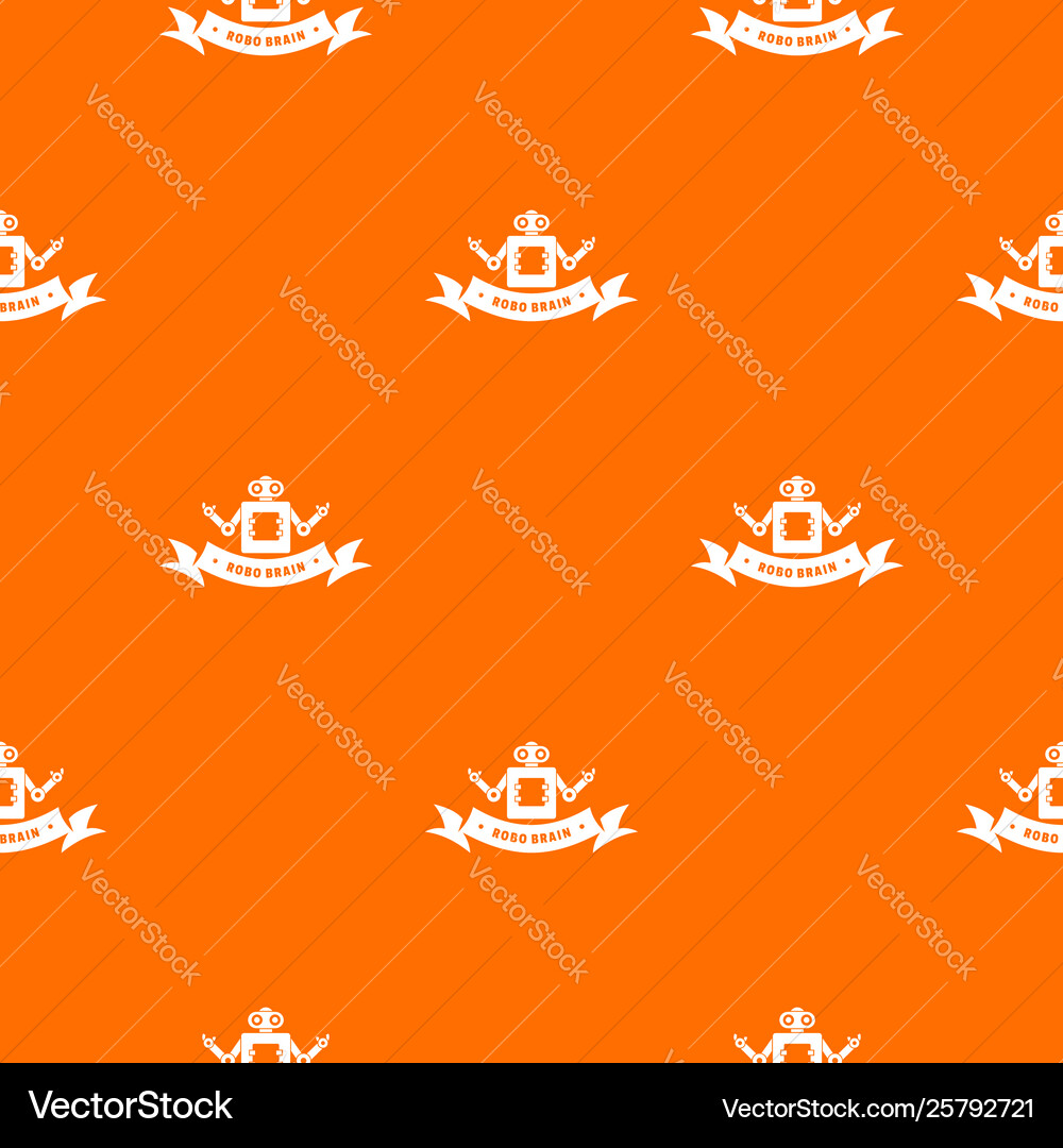 Robot brain pattern orange vector image