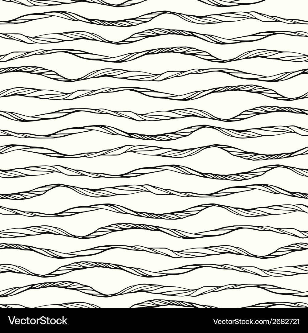 Seamless pattern with abstract doodle wavy vector image